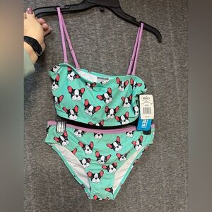 Kohl's Mint and Pink French Bulldog Bikini